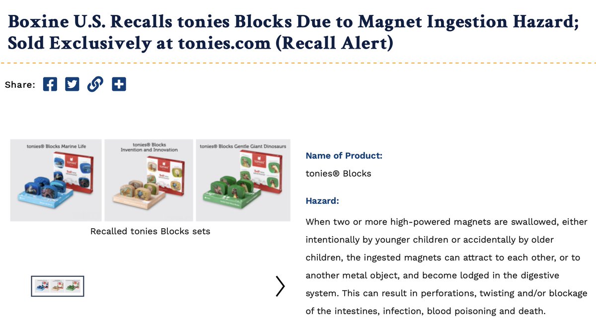 WiseHealthTX's tweet photo. ‼ ATTENTION PARENTS AND CAREGIVERS ‼
Boxine Blocks have been recalled due to a Magnet Ingestion Hazard! https://t.co/Oj1RMucdXN