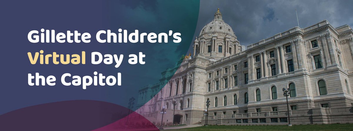 GilletteChildrn's tweet photo. Join us for Gillette Children’s Virtual Day at the Capitol on Wednesday, April 27 from 12 - 1 PM.  
We’re celebrating 125 years!  
 
Help us show lawmakers our community’s size, needs and impact. Click the link to register for the virtual event.

https://t.co/ckGazB4O54 https://t.co/b8b5wErU20