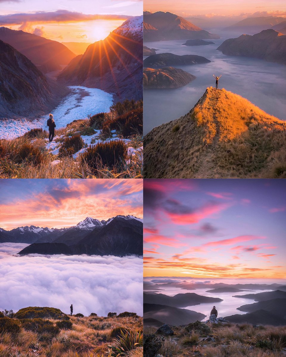 Gm gm 

Some golden moments from the top floor in New Zealand 🏔