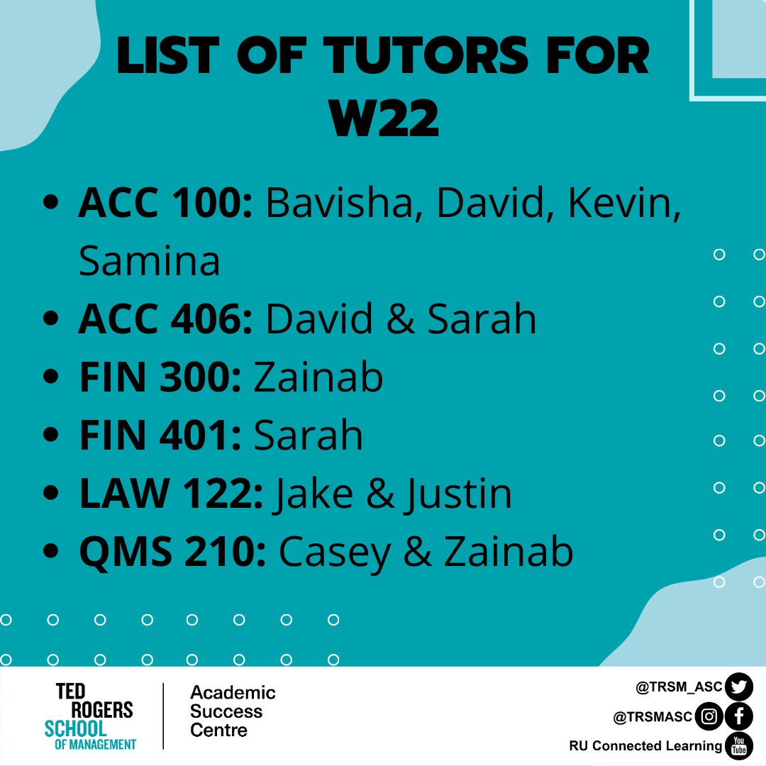 NEW! 
When tutoring booking sessions on the online portal you can now be added to a waitlist for sessions that are fully booked. 
-You can choose your tutoring sessions based on the tutor you wish to work with.
 
#TraintoLearn #AlwaysLearning #ThisisTRSM