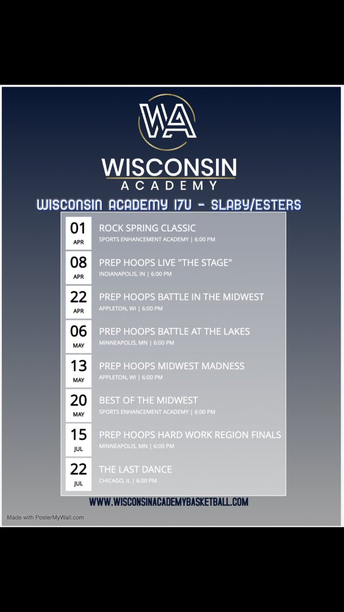 Check out our Top 17U Wisconsin Academy - Slaby/Esters roster and schedule for this Summer! Ton of high-level players on this team!

#WABFam