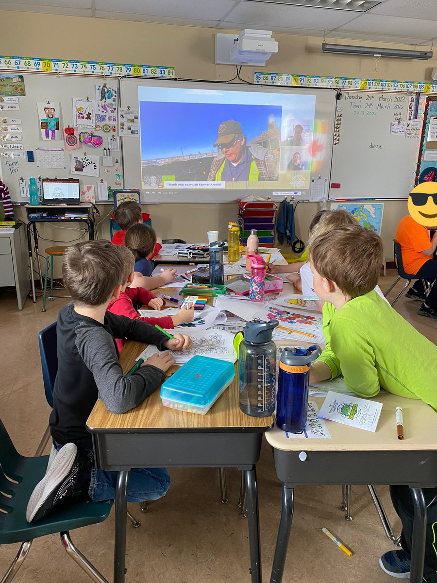 HNicholsonT1's tweet photo. Everyday we’ve watched a farm tour, my class has been asking: have you entered the contest yet?! Today catching up on the Sask farm tour, I finally remembered! #GCFT22Contest My class has really been enjoying all the tours! #CALM2022 #OurFoodStory https://t.co/8SFYfQvchm