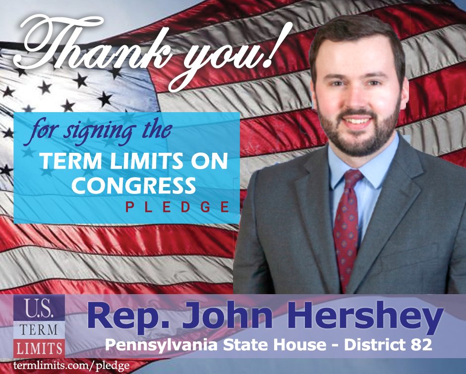 USTermLimits's tweet photo. Thank you @JohnDHershey for signing the #termlimits on Congress pledge. https://t.co/S4BjllhOAb https://t.co/p4a2m4AAc1