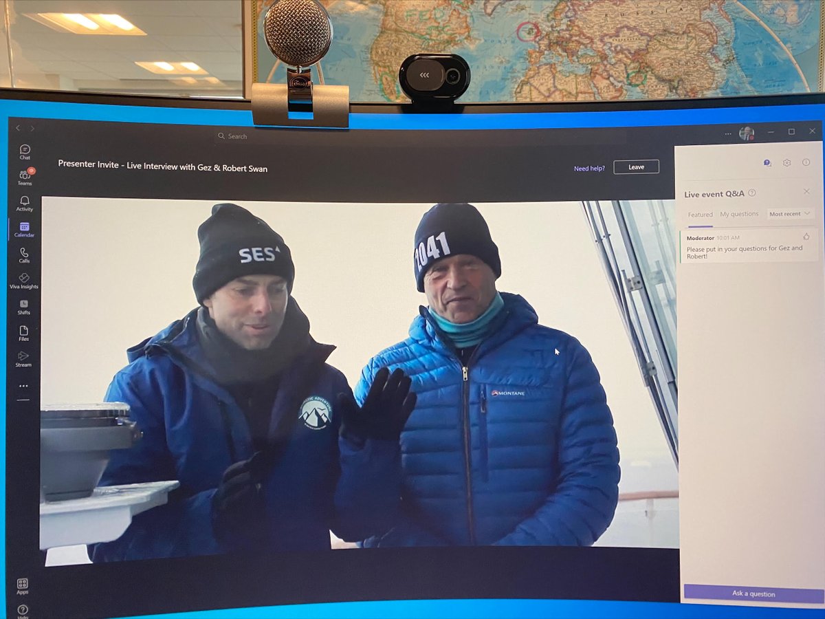JPHemingwaySES's tweet photo. Absolutely incredible recieving a live broadcast from a vessel on its way to #Antarctica as part of the #2041ClimateForce expedition 🚢
#SES-er Gez Draycott will be documenting his journey along the way - join me in following his travels https://t.co/Ph0utYDnww https://t.co/zUuok4vHDY