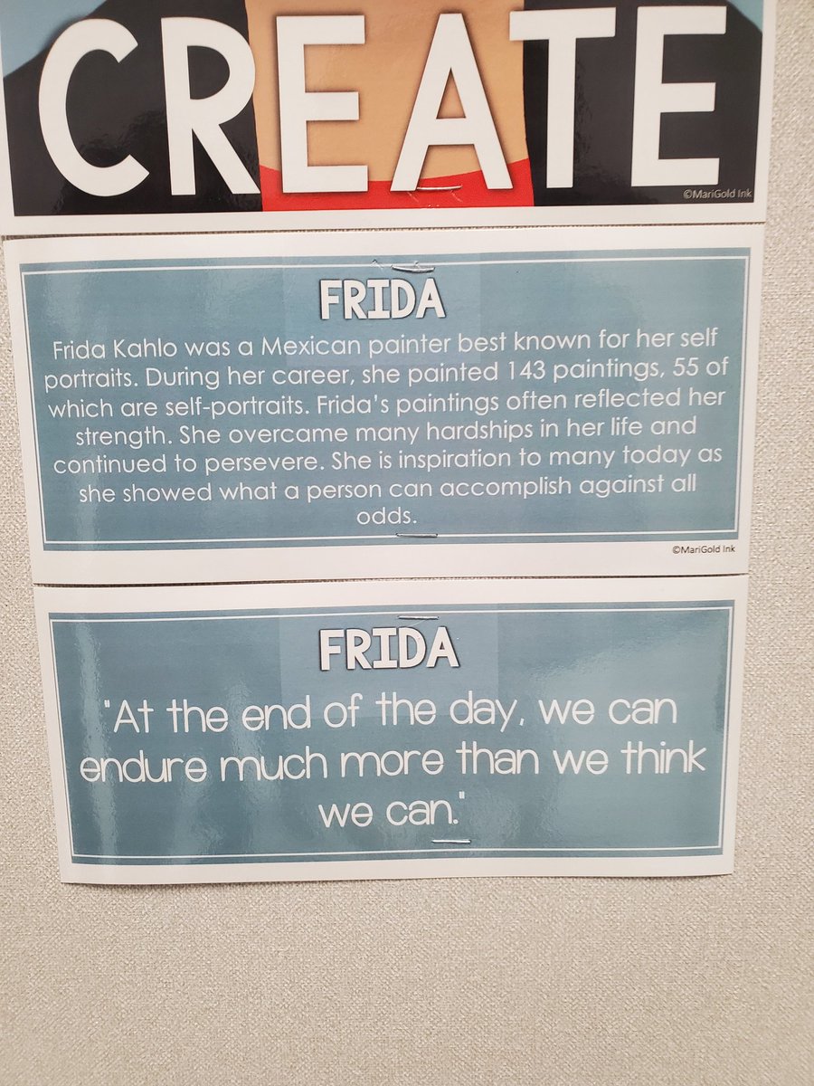 MariaMo20325300's tweet photo. Learning about a leading lady for women's history month: Frida Kahlo
#genoaowls #pisdlachat https://t.co/bUOYlwzHhl