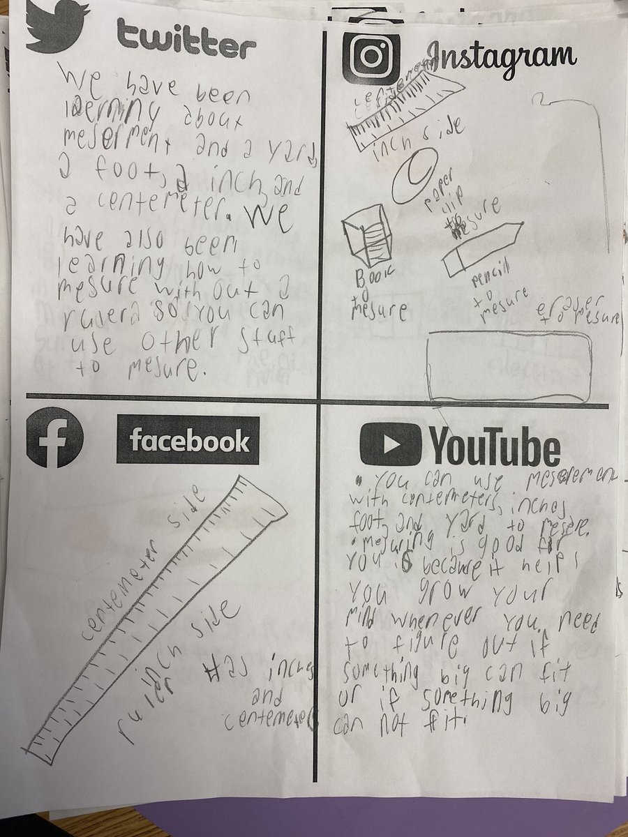 MrsBurkham's tweet image. Ask our class about our “Social Media” activity! 📱 We loved getting to reflect on our measurement knowledge in so many different ways! #SocialMediaActivity #SoaringInSecond