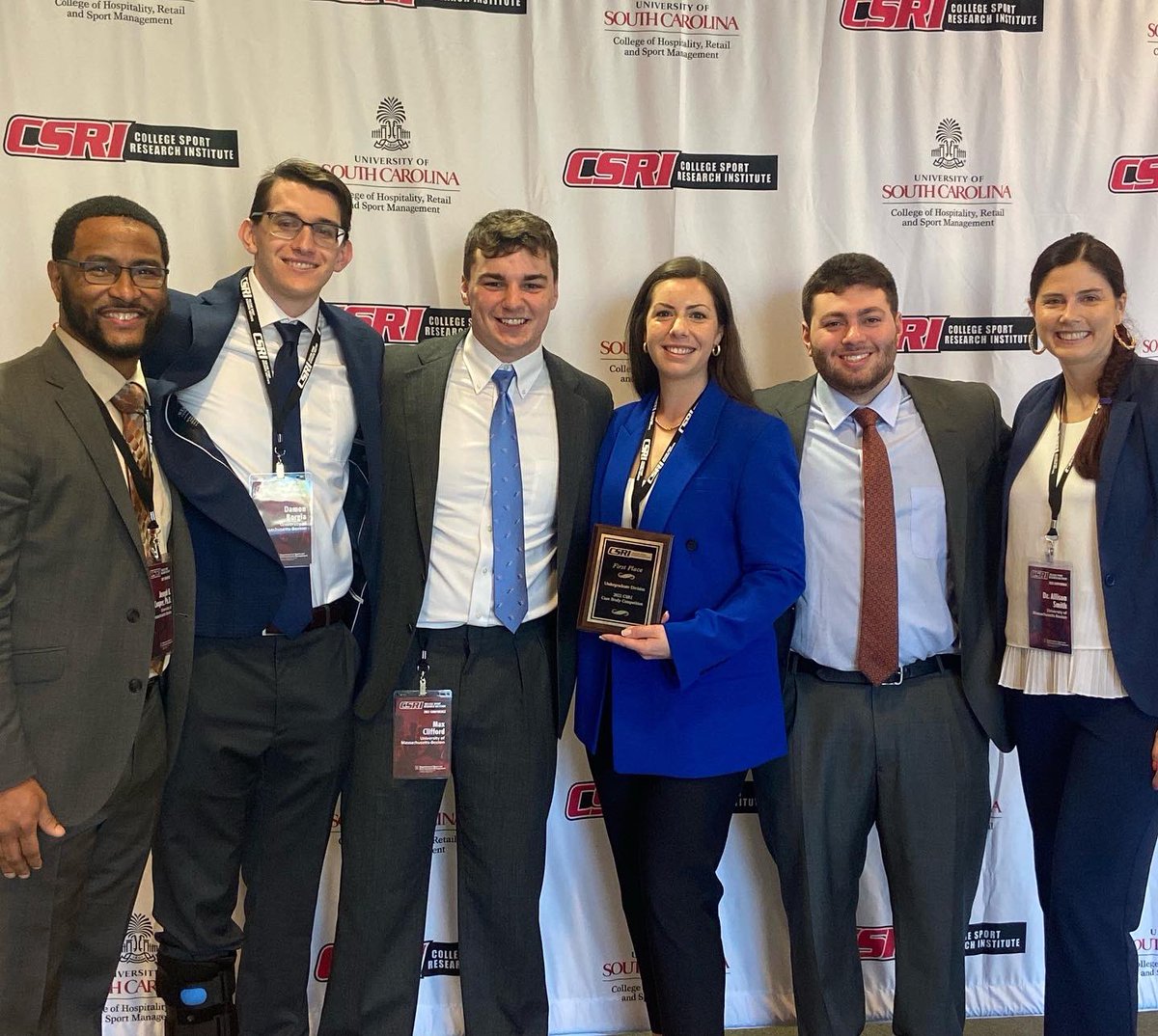 umbslasa's tweet photo. Big week for SLASA! Our case study team of Max, MaryKate, Mike, and Damon took first place in the undergraduate case study competition! Jenna and Abby both got the opportunity to present their independent research results! #SLASA #CSRICONFERENCE https://t.co/zg4oqnIGsO