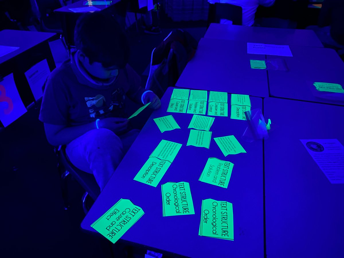 MissBrinich's tweet photo. Glow Day 2022 was a success!! These 5th graders are ready to shine bright during state testing next week. #itsworthit #WoParkSharks #wcsdistrict https://t.co/lisJiXwH9z