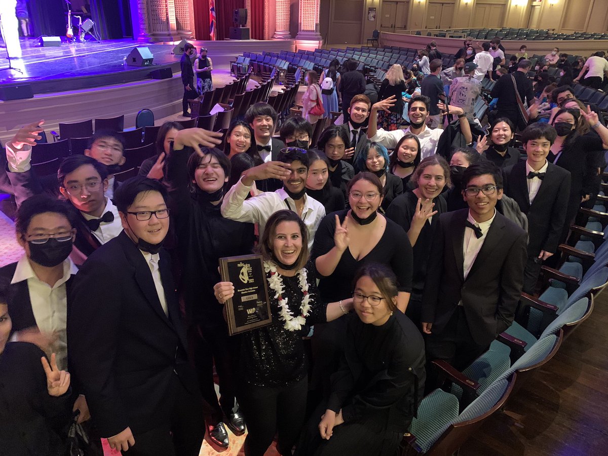 AnnaMLinde's tweet photo. Music brings people together. ❤️ MVHS Orchestra, Choir, and Band performed “One Voice,” at the Pacific Basin Music Festival.
MVHS Chamber Orchestra and MVHS Choirs won the Command Performance. Such an honor to teach these musicians. #EveryVoiceCounts https://t.co/KMcydB9hos