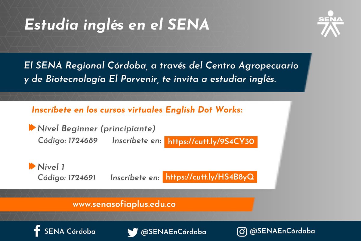 jnicobarrios's tweet photo. El Centro Agropecuario y de Biotecnología El Porvenir te invita a que te inscribas a nuestra formación virtual “English Dot Work” #ElPorvenirAvanza https://t.co/5Qq1ZWxG7k
