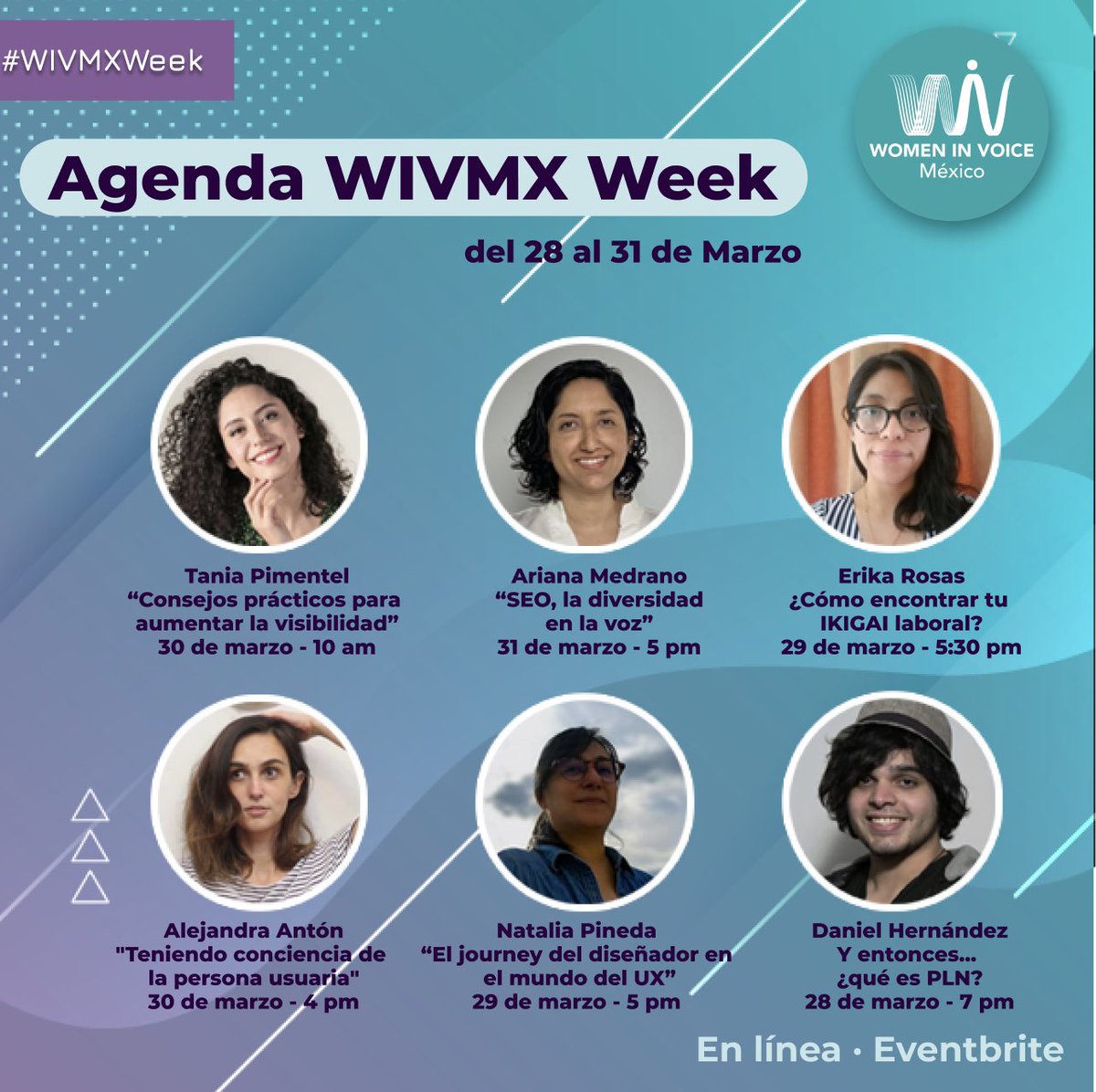 WomeninVoicemx's tweet photo. Celebra con nosotras la Women in Voice 🇲🇽 Week, donde tendremos increíbles speakers!

Adquiere tu boleto 🎟 gratuito: https://t.co/5fX8Y3eDRz

Recuerda que ese mismo boleto te da acceso a todas las charlas. https://t.co/pFDIvkO6mJ