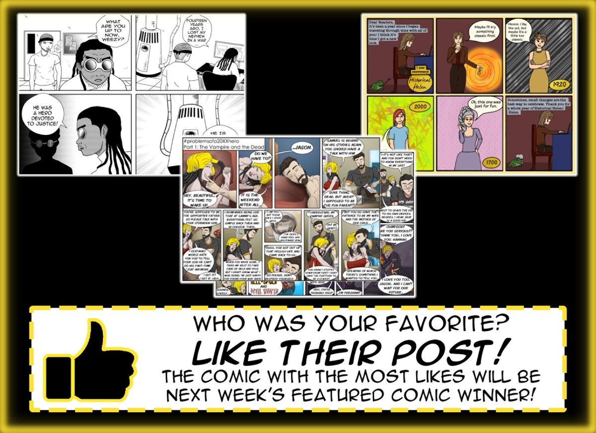 ComicsEcho's tweet photo. Support your favorite comic by liking its post on our account! The comic with the most likes will be next week's Featured Comic!

Check out all of our comics: https://t.co/WMGxjOLbT6!

#comics #easternecho #emu #ypsilanti #featured #comic #echocomics #art #poll #newspaper https://t.co/jqvTKOB6JU