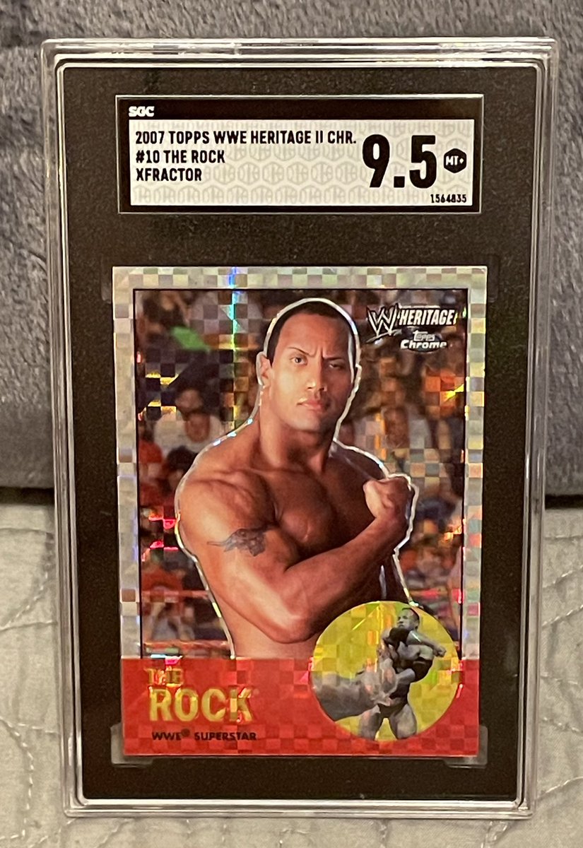 Axel_Foley13's tweet photo. With the news today that @TheRock will be in this years #WWEprizm what a perfect day to receive and reveal this beauty! #Therock #panini #Topps #Chromerefractor #xfractor #wrestlingcards #thehobby https://t.co/111jyIC6Ha