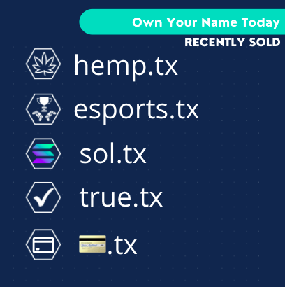 Hey__tx's tweet photo. A few of the epic .tx registrations so far in March. As can be seen, names range from transaction-related to everyday life. .tx stands for Texas. .tx stands for transactions. 
#HNS #Domains https://t.co/cpnW8G6Wtv