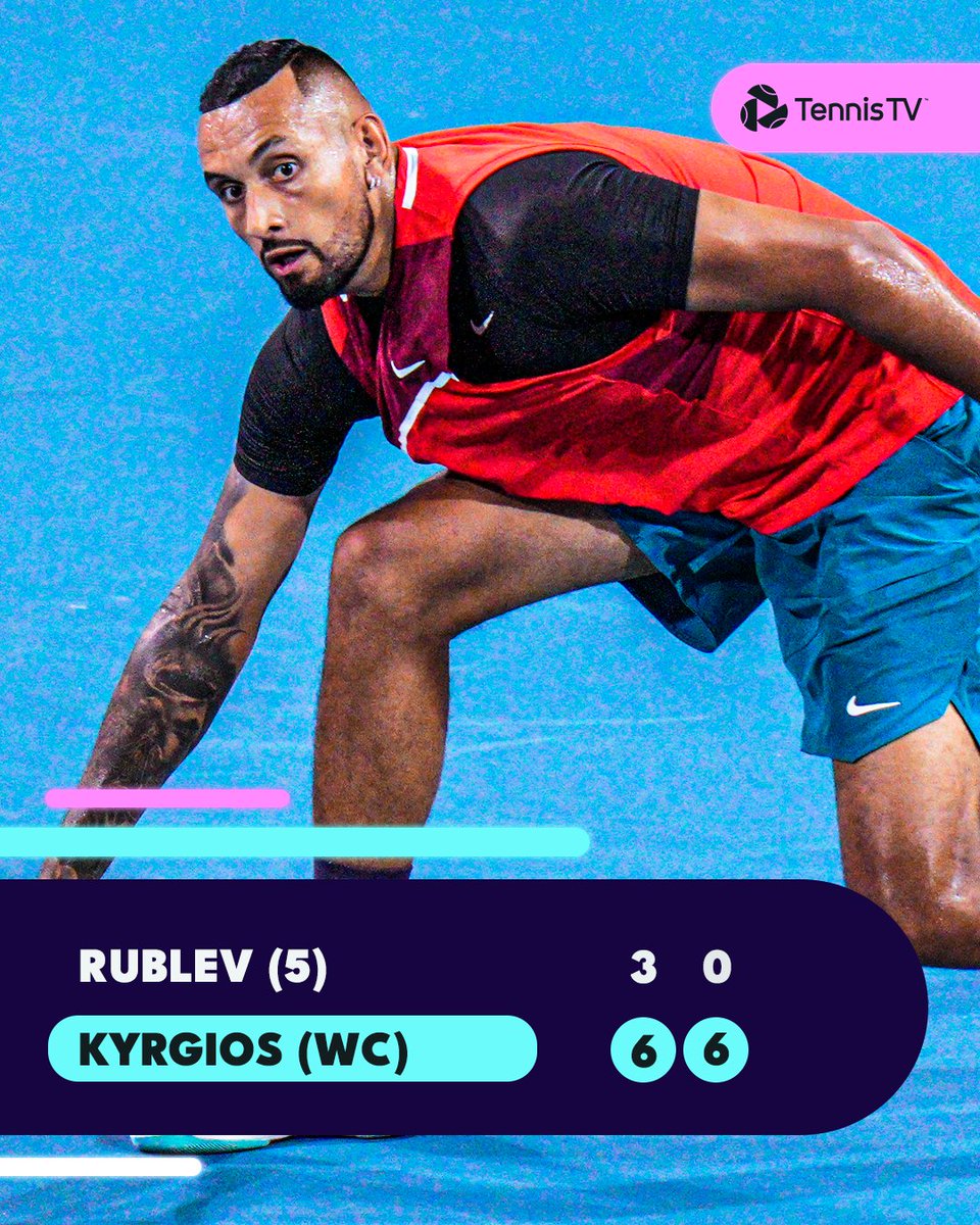 STATEMENT 🤯

<a href="/NickKyrgios/">Nicholas Kyrgios</a> breezes past World No. 7 Rublev in under an hour at the #MiamiOpen
