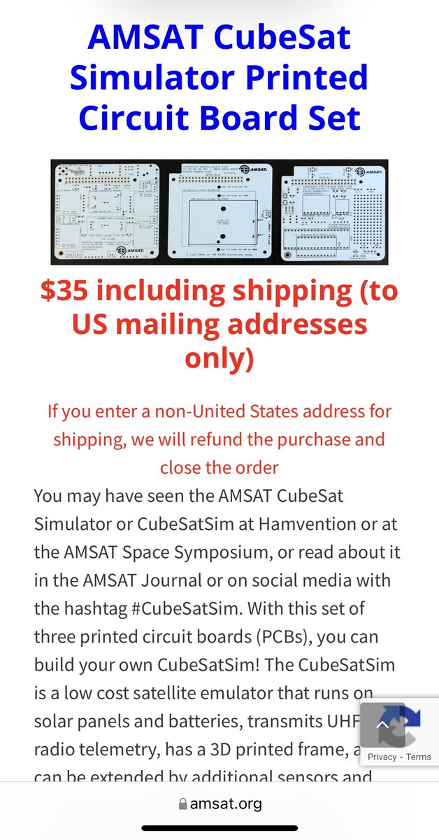 The <a href="/AMSAT/">AMSAT</a> #CubeSatSim PCB sets are finally back in stock at the #AMSAT Store 🛰 amsat.org/product/amsat-… #CubeSat #STEM #hamradio #hamr #RaspberryPi