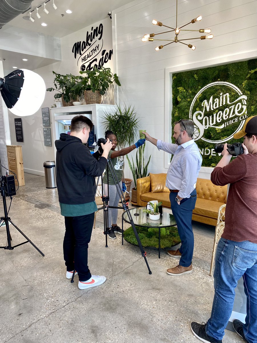 Behind the scenes with Light Up Media at the Mandeville store!