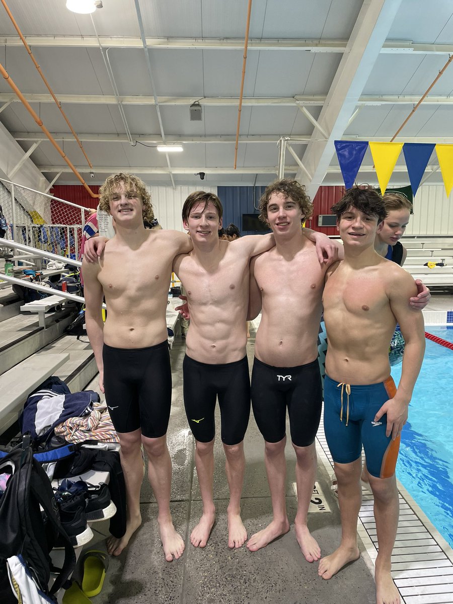 cbswimteam's tweet photo. Finals was electric tonight! The boys 800 Free Relay finished 9th overall with a strong swim! #beastmode https://t.co/MYrzYsuo6R