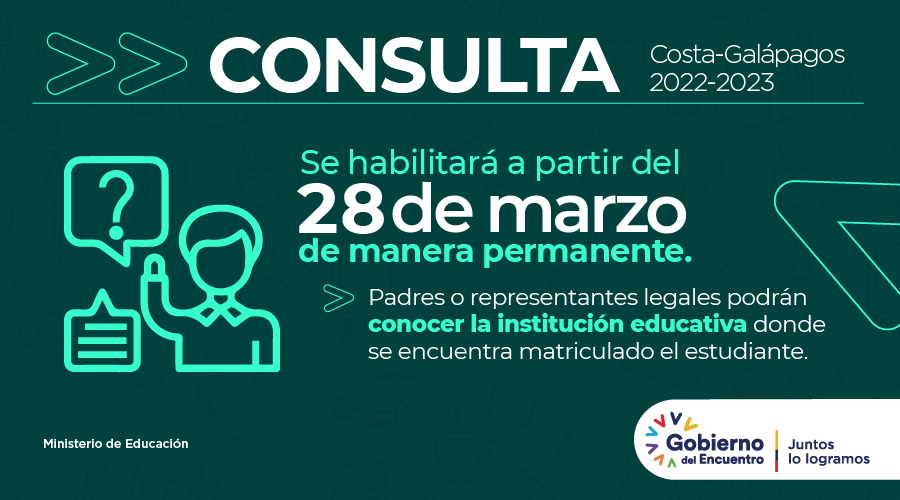 Educacion_Ec's tweet photo. El aplicativo únicamente refleja a los estudiantes registrados en planteles fiscales y presentará los datos de asignación.
 
Conoce los canales de #ConsultaEduFiscal 👇
 
👩🏻‍💻 Web ➡️ https://t.co/GTKVctFZOF
📞 Línea gratuita ➡️ 1800-EDUCACIÓN (338222)
 
#EncontrémonosPorLaEducación https://t.co/Ijl3FWePbI
