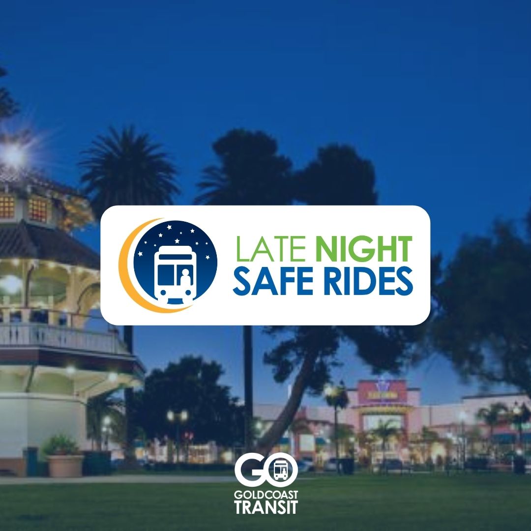 GoldCoastBus's tweet photo. If you find yourself needing a ride, we are happy to help! #GCTD offers rides between 7pm-11pm when you need to #GetOnTheGO a little later for just $2!
Reserve your ride with a minimum 1-hour notice by calling 805-485-2319.
#LateNightSafeRides #PublicTransitLife #RideShare https://t.co/pmipGpSZsc
