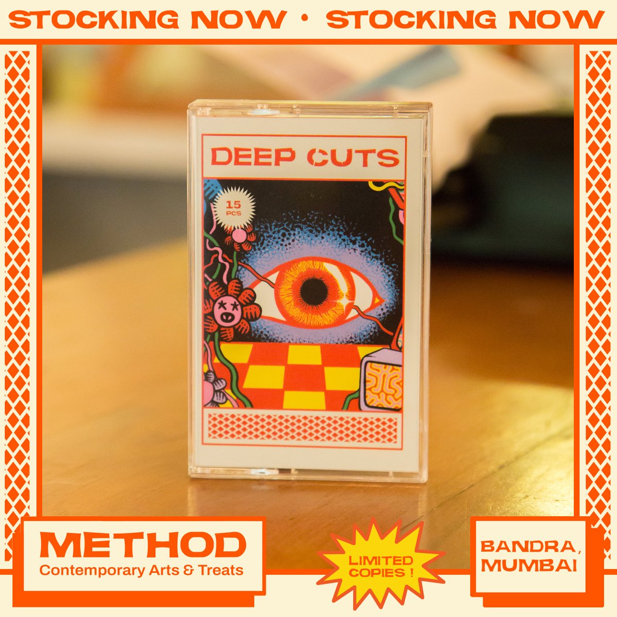 onnocollective's tweet image. We are now stocking our #charity compilation tape - DEEP CUTS at @methodartspace 📍Bandra, Mumbai

All proceeds from this release will be donated to @anahad_ngo  - an NGO that helps provide local folk music artists the means to secure their financial stability🌼

#cassettetape