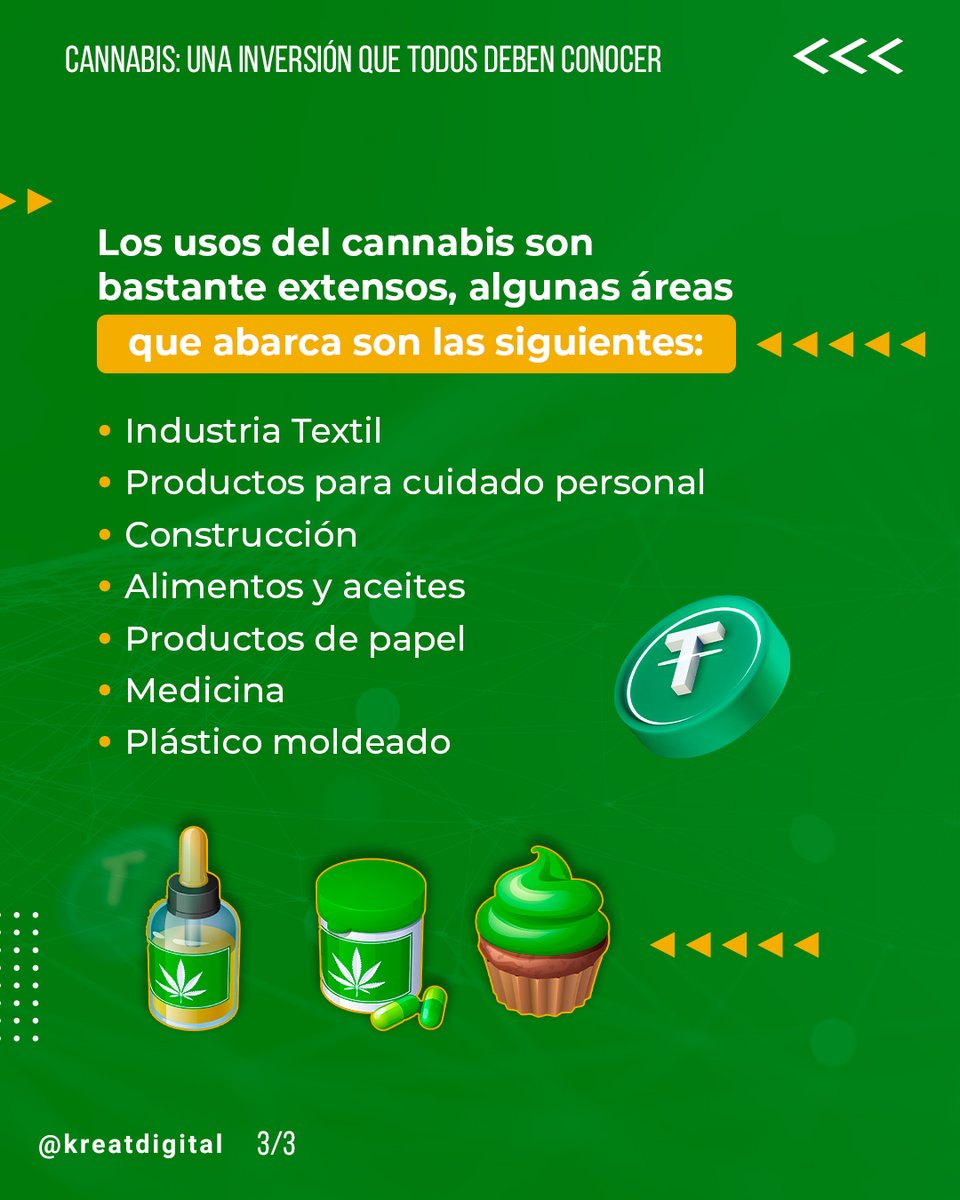 KreatDigital's tweet photo. Estas son algunas industrias que abarca el #cannabis en su uso, esta informacion estara disponible completa en nuestro instagram, en donde hablaremos sobre las inversiones en cannabis https://t.co/Q1ui1pvgh2