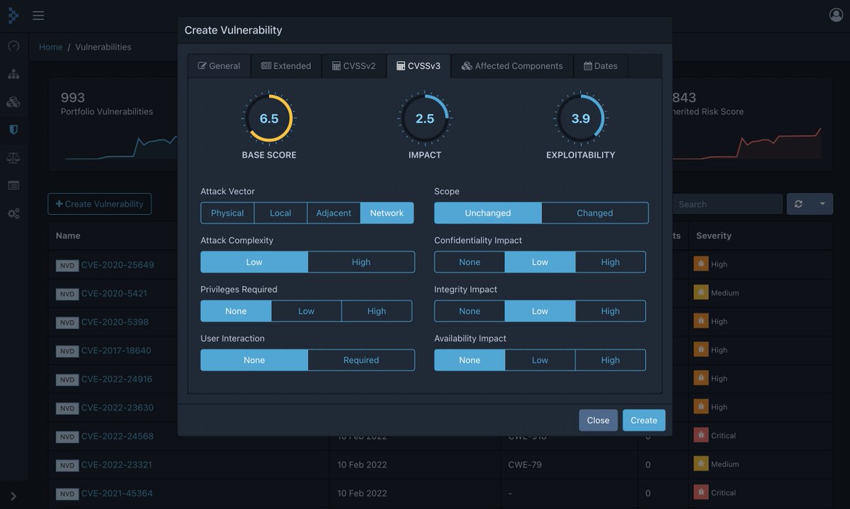 DependencyTrack's tweet image. Coming soon to #OWASP Dependency-Track v4.5:

Maintain a private vulnerability repository allowing orgs to identify vulnerabilities, known only to that organization, in internally developed components.

Quickly discover where vulnerable internal components are used.

#SBOM