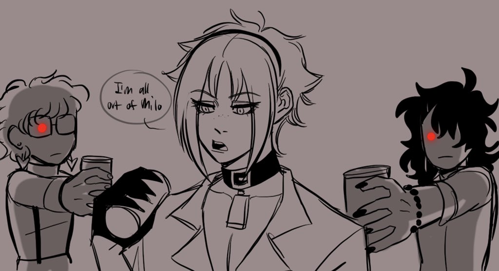 i drew more offline collab doodles during school cuz theres just a lot of moments that r stuck in my brain #Ikenography #MystArt #Akurylic #DrawKosaka