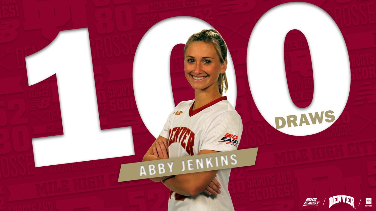 DU_WLAX's tweet photo. With a game-high six today, sophomore Abby Jenkins became the 12th Pio in program history to pull in over 100 career draw controls. 
👏👏👏 Abby
#PioneerTogether https://t.co/TyoP0HfSAP