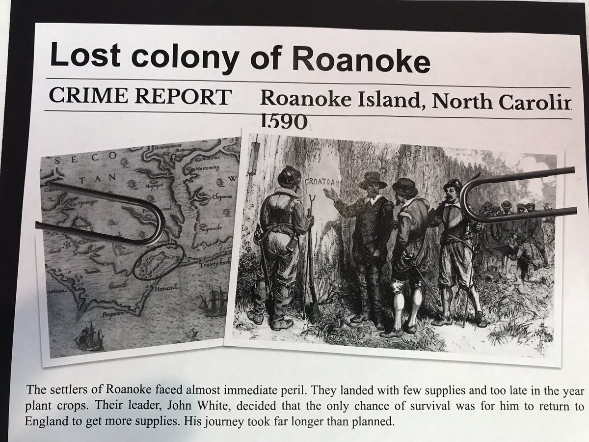 dawn_husky's tweet photo. Students were excited to investigate the evidence surrounding the lost colonists of Roanoke. They are determined to solve the mystery. @kdjarratt @ksteach2018 @PGEcubs https://t.co/HkvSjLrEIs