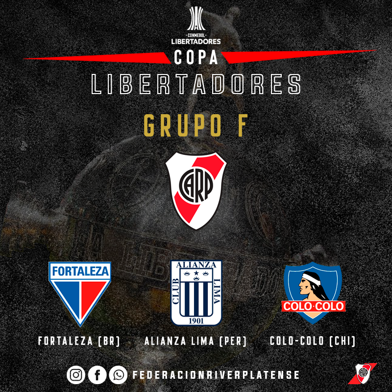 friverplatense's tweet photo. GRUPO CONFIRMADO 🏆
El millonario integrará el Grupo F, junto a 
🇧🇷 Fortaleza
🇵🇪 Alianza Lima
🇨🇱 Colo-Colo

#RiverPlate #Libertadores2022 https://t.co/OCac1mgBQA