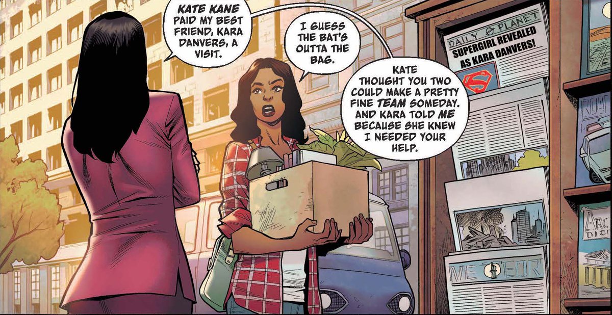 NatalieAbrams's tweet photo. Okay guys, here’s a little tease for the upcoming #Batwoman comic. Hmmm, I wonder who our special guest is… 😏 (Told you it was someone I had written for before 😉) Can’t wait for everyone to see what @Klar91  and I came up with when the comic drops on April 5! https://t.co/NW8BAGUizy