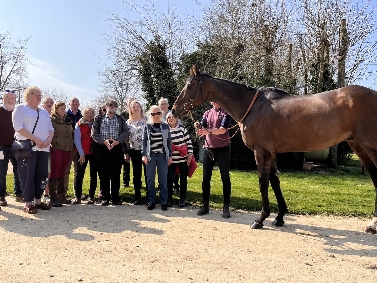 An emotional day as <a href="/Foxtrot_Racing/">Foxtrot Racing</a> members sent #HogansHeight off on his retirement. A 7 time #winner including the #GrandSefton over the <a href="/AintreeRaces/">Aintree Racecourse</a> #GrandNational fences, and over £100k in prize money. He’ll be sorely missed by all at #FollyHouse <a href="/LambournGallops/">Lambourn Gallops</a> <a href="/BetVictor/">BetVictor</a>