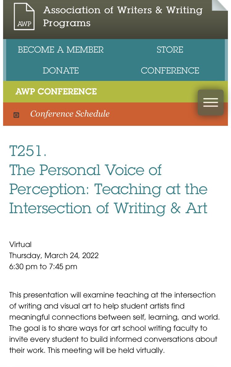 One of the best things about this #AWP22 panel by Goucher alum <a href="/jleberhardy/">Jeanette Luise Eberh</a> is that it’s virtual— so even though it happened last night, it’s available online after the conference.