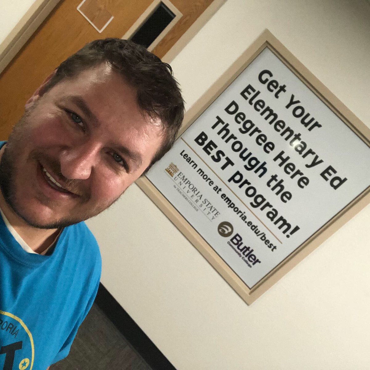 Todd_ESU's tweet photo. Absolutely loving our window wrap that helps to promote our amazing partnership between @butlercc &amp; @emporiastate. Students wanting to stay close to home or unable to move away can still receive a high quality education w a smooth &amp; seamless transition from #buconation 2 #esu! https://t.co/BnzVeqF73R