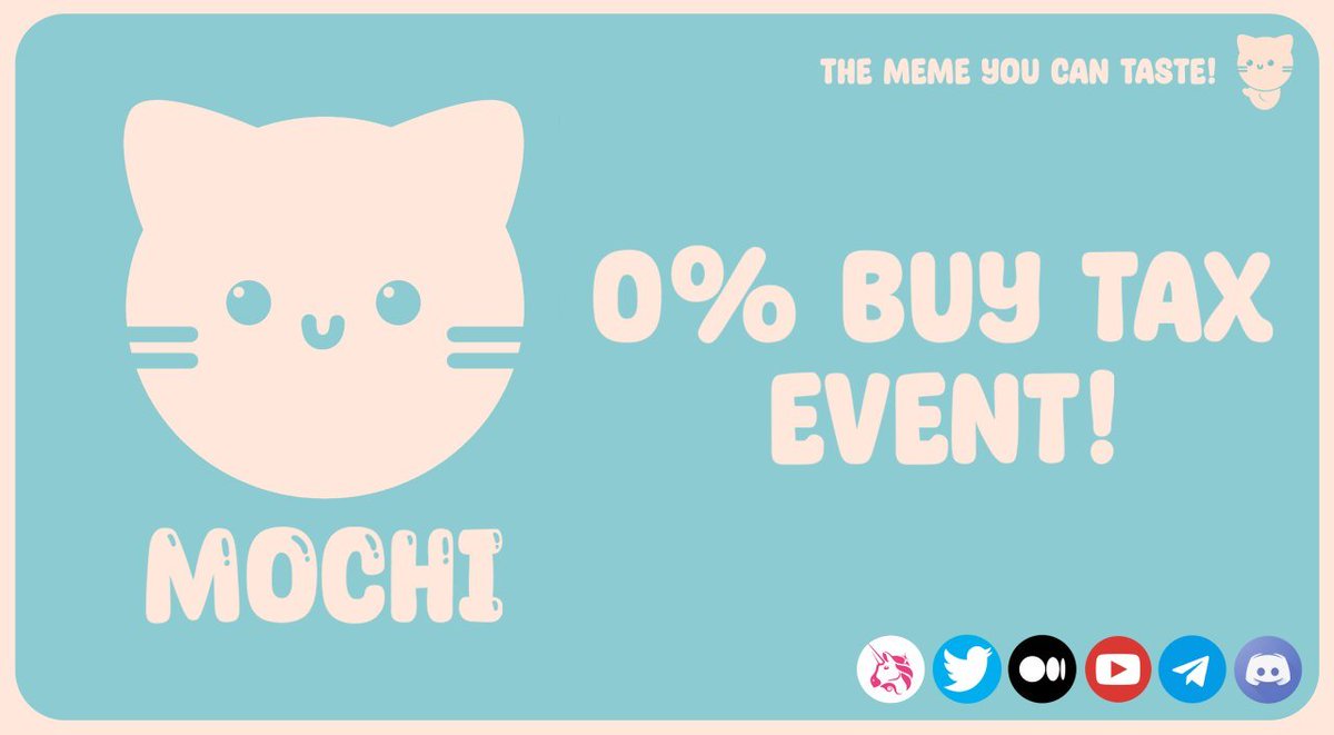 mochifi's tweet photo. Good Evening MOCHI Family! 🍡💎

We are holding a 0️⃣% BUY TAX MARATHON for the next 24 hours! Purchases that are 0.1 ETH or HIGHER will be entered in to win 0.5 ETH!!!

https://t.co/w2bLJh5DeP

#ETH #Defi #memecoin #utility #MOCHIfi https://t.co/U6sz3qfayD