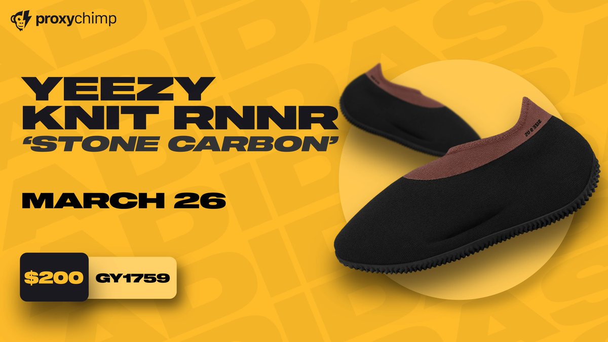 ProxyChimp's tweet image. 🐵YEEZY KNIT RNNR STONE CARBON🐵

Residential Plans
proxy-chimp.com/purchase#resi
ISP Plans
proxy-chimp.com/purchase#isp

DISCOUNT CODE: CHIMPKNIT (40% OFF)
ELIGIBLE ON ALL PLANS!

🐒Retweet, follow, &amp;amp; tag a friend below 🐒