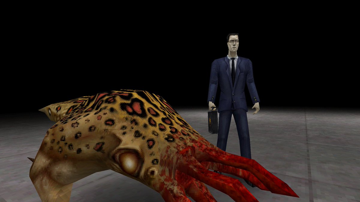 Pinky_GameDev's tweet photo. Today I'm going to start working on the Bullsquid AI.
And yes, that's a G-Man player costume.
#HalfLifeLoop #HalfLife #gamedev #madewithunity #roguelike #roguelite https://t.co/svj2vtGD77