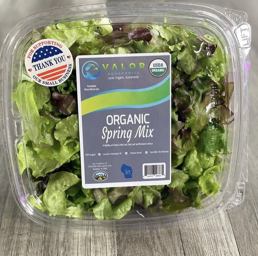 3rdStMarketHall's tweet photo. No stolen valor here, just Valor Organic Marketโs opening day at the food hall! Aquaponics is a sustainable and delicious way of farming thatโs sure to liven up your home cooking. Stop by to grab produce thatโs nearly as local and sustainable as it gets! #farming #wisconsinfarm https://t.co/vo0ipywiYT