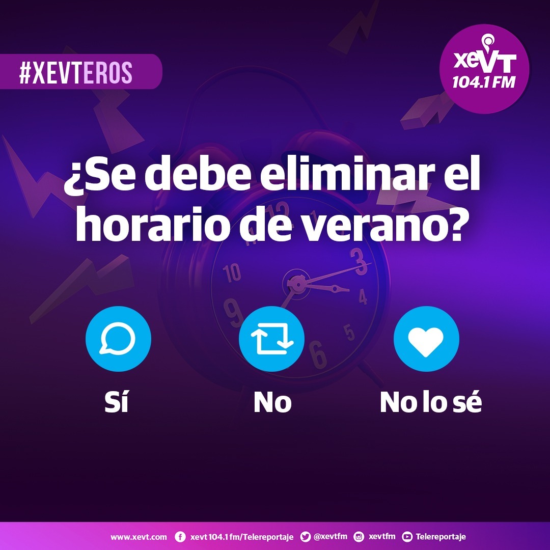 Abrimos debate #XEVTeros📲 

🤔 ¿Se debe eliminar el #HorarioDeVerano? ⏰ 

¡Les leemos!
