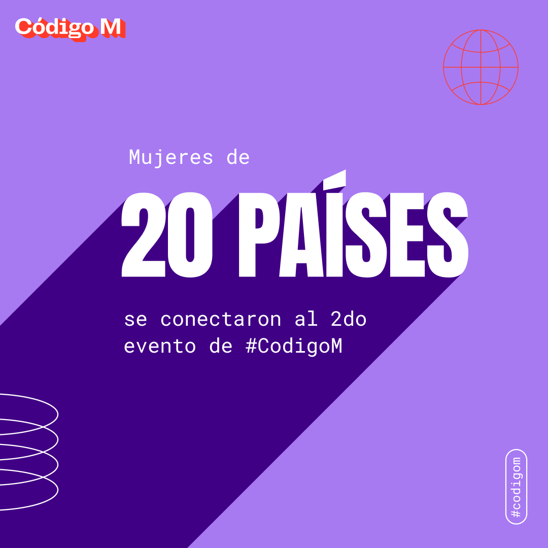 Laboratoriala's tweet photo. Wow! Mujeres de 2️⃣0️⃣ países se conectaron ayer al 2do evento de #CodigoM🤩. Si tu fuiste una de ellas sigue este hilo con un 🙋🏻‍♀️y la bandera de tu país. Gracias a cada una de por la confianza 🙏🏻. Y si aún no has participado inscríbete para el último aquí: https://t.co/ALB8ZTnv5s https://t.co/dEGYnysjCC