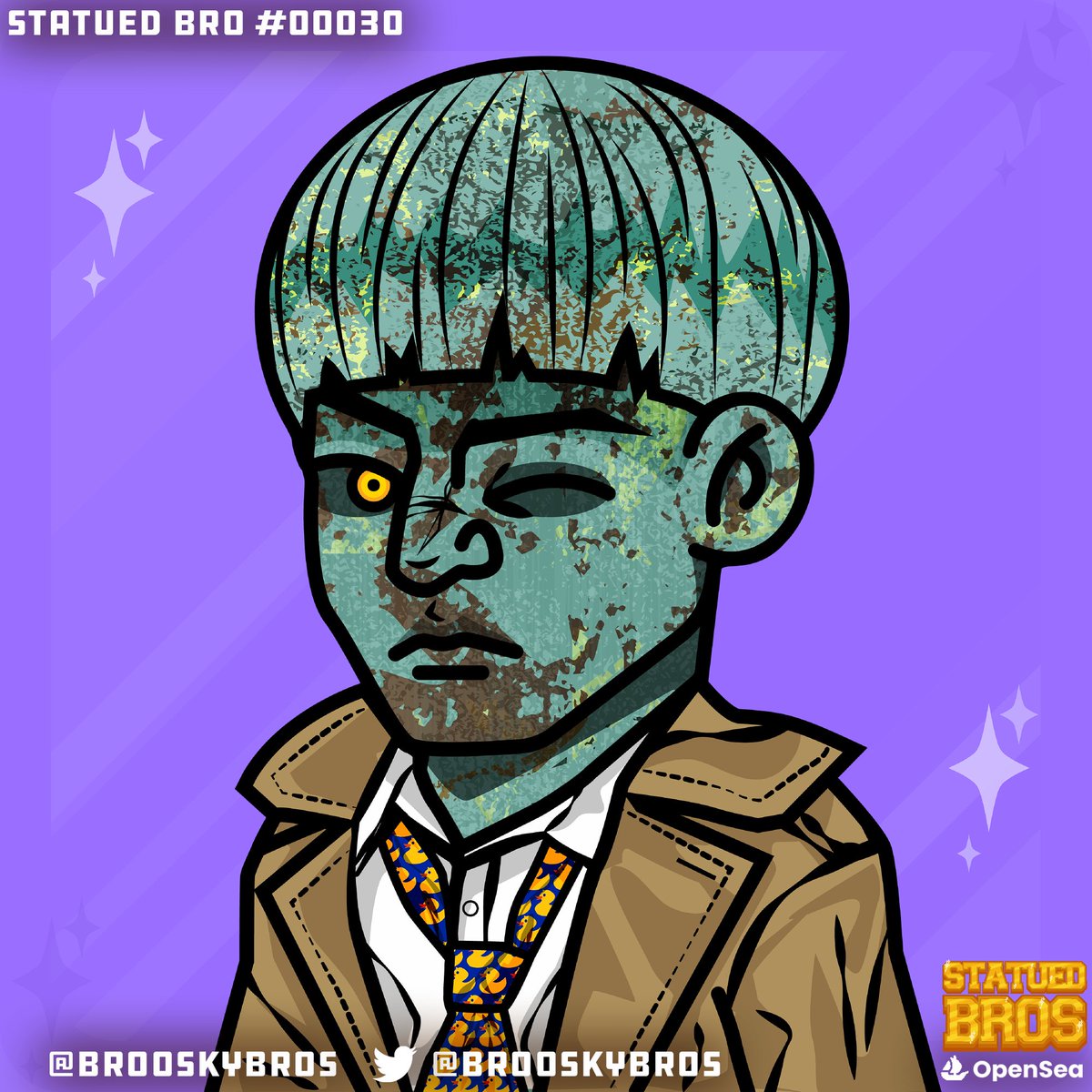 Brooskybros's tweet photo. Statued Bro #00030 | A Bowl Cut rusty detective, that’s trying to figure out who stole his other eye!
#nft #nfts #NFTCommunity #NFTProject #brooskybros #statuedbros #statuebro #nftstatues @opensea https://t.co/nV2hY8gInr