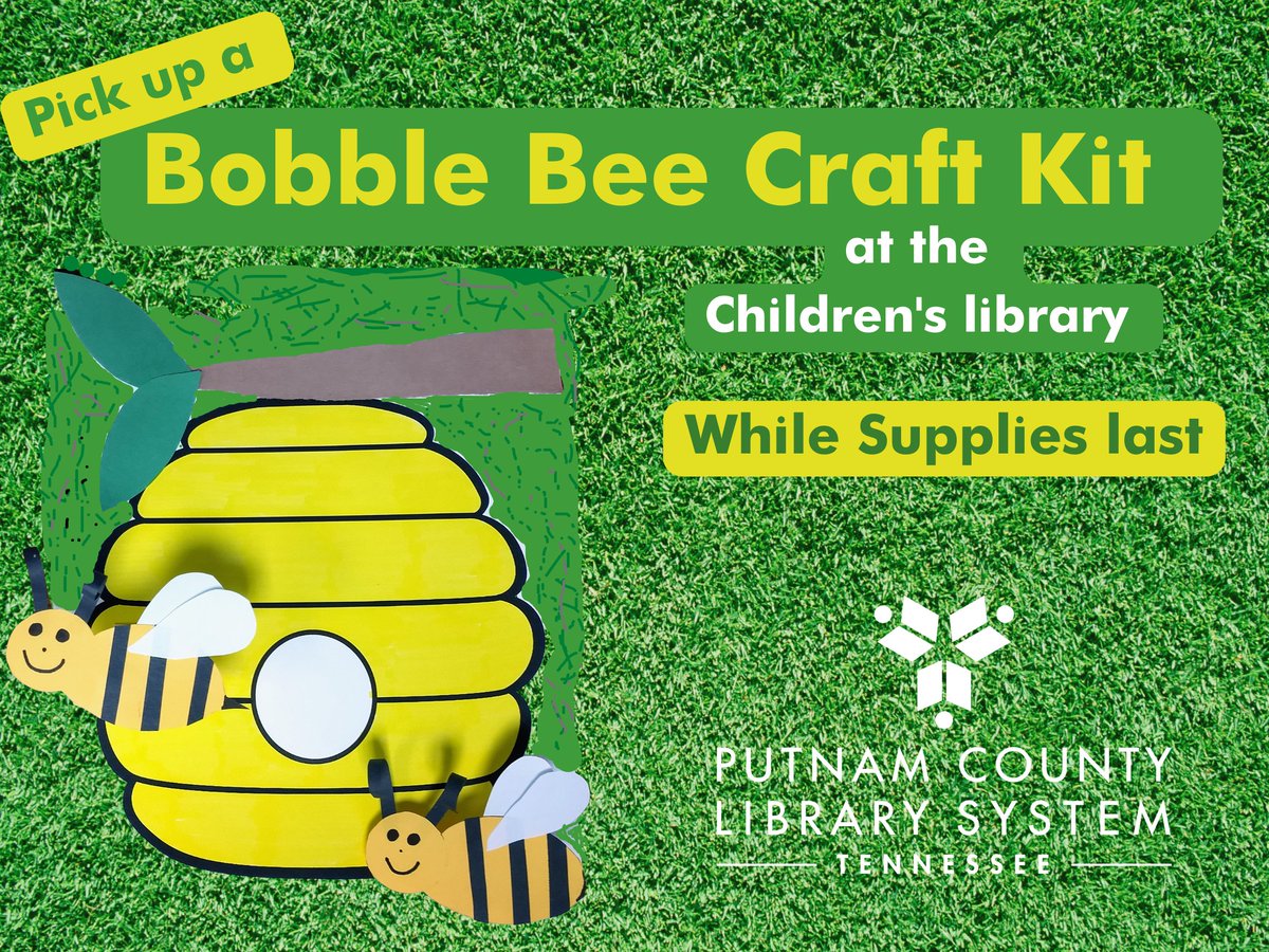 PutnamLibraryTN's tweet photo. Craft Kits are available at the Cookeville Branch Children's Library while supplies last. Give us a visit and check out a book while you are here! #PutnamCountyLibrarySystem #BookCommunity https://t.co/hwzKpjhhKb