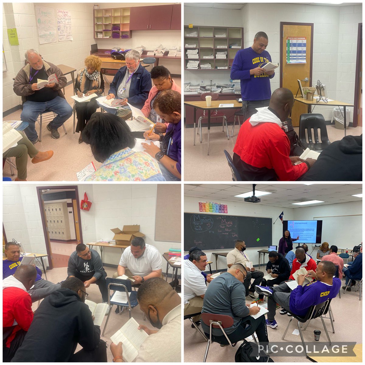 PWoodson254's tweet photo. “Adult” Literature Circles was 🔥📚…
Today, teachers had an opportunity to engage &amp; discuss “How gritty are you?” through a literature circle! #ThePowerOfLiteratureCircles
#HaveGrit
#BeGritty💪🏾
#CommittedToExcellence
💜💛✨ https://t.co/UozECBHifS