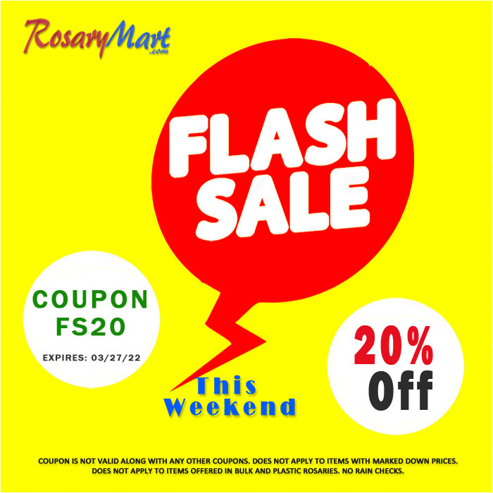 RosaryMart's tweet photo. FLASH SALE 20% OFF
This Weekend Only
Use Coupon: FS20 * Expires: 03/27/22
https://t.co/0YZ4xEMlX4 https://t.co/sl63vHHeMz