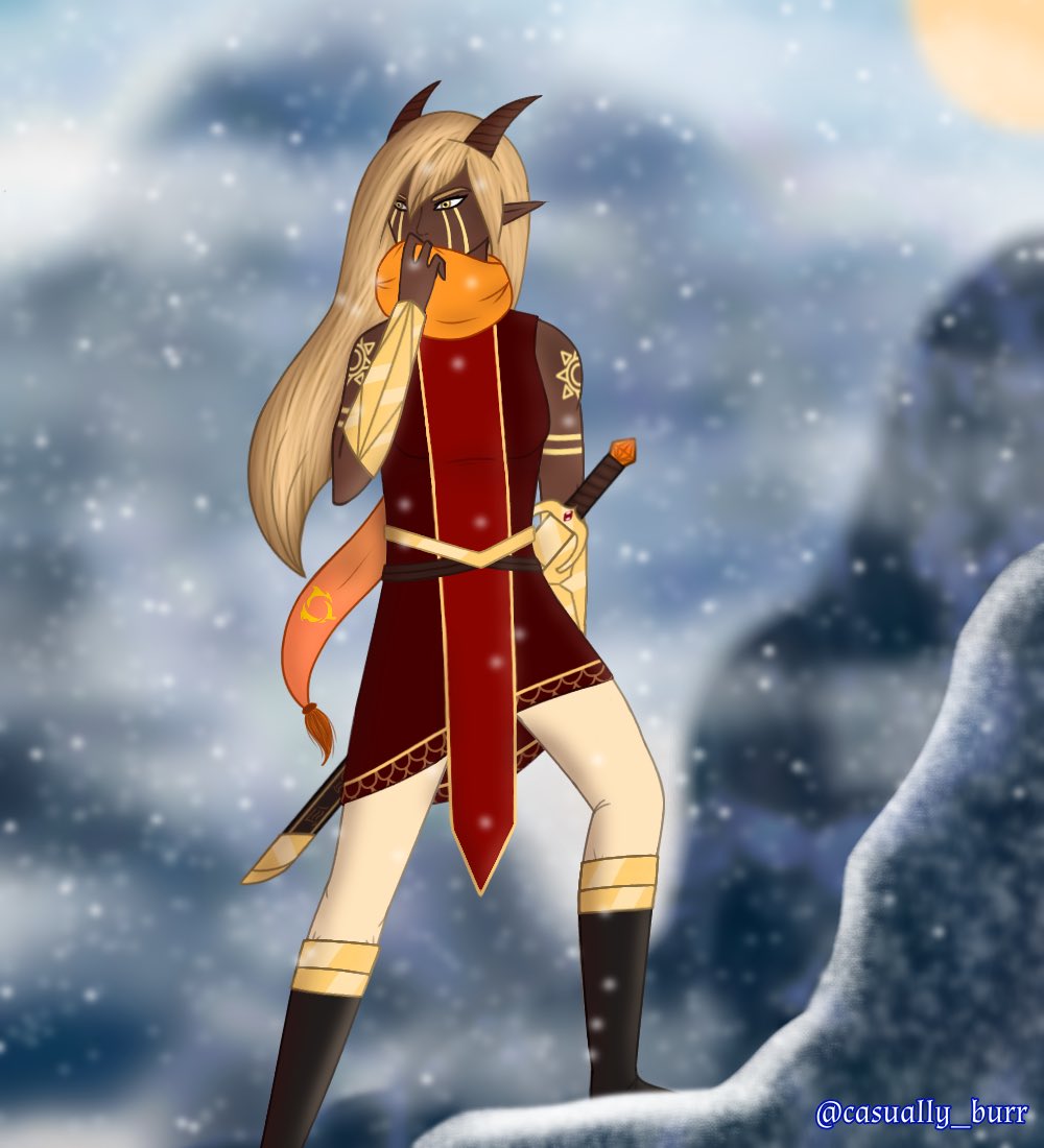 casually_burr's tweet photo. I’m finally here with Solara’s redesign after however long it’s been!
This has been done for a while, but this is the longest I’ve taken on any piece before, it took like 71 hours but it was worth it 😅

#tdp #thedragonprince #tdpoc #sunfireelfoc #sunfireelf #tdpart #digitalart https://t.co/ATaY0zD3Ws