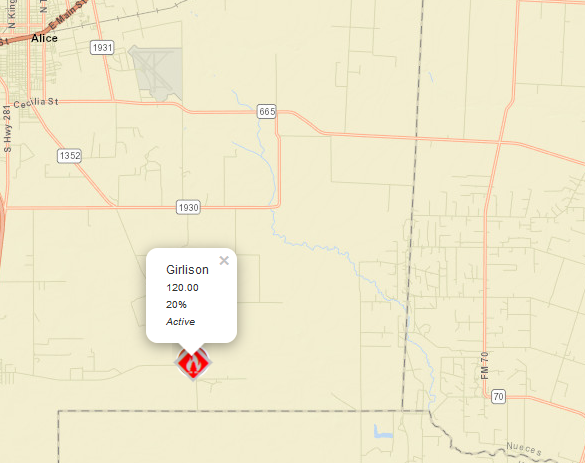 AllHazardsTFS's tweet photo. Alert: Texas A&amp;M Forest Service is responding to a request for assistance on the #GirlisonFire in Jim Wells County. The fire is an estimated 120 acres and 20% contained. #txfire https://t.co/ZNVNUT6iQt