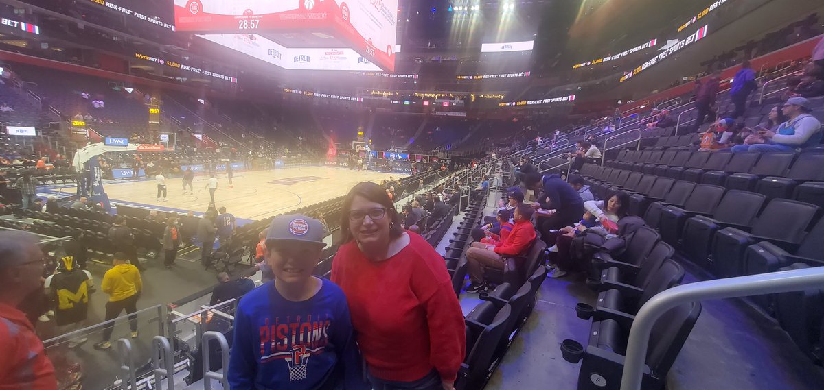 Celebrating Williams 11TH birthday with a #pistons    game. Great seats. Happy birthday little man
