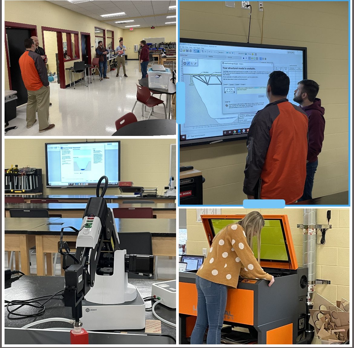 Sharper70bc's tweet photo. You know it’s a great Friday when you are in the @BarrenZone with fellow innovators from @GRRECKY & other high schools sharing ideas. Teachers helping teachers - perfect day for professional leaning in the Engineering Lab! #OnlyAtTheZone #FullSteamAheadBC https://t.co/kRDBOnHjjQ