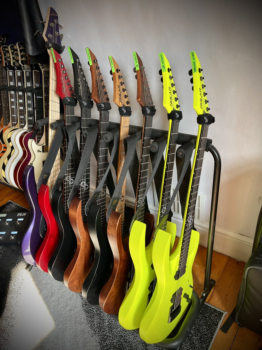 Another day going over songs for upcoming shows. A lot of tunings, a lot of guitars! 😅